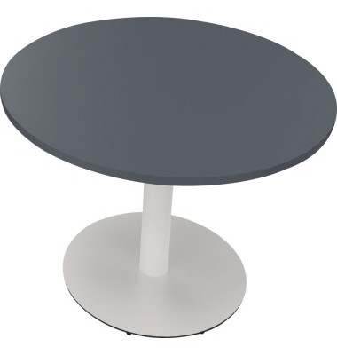 Besprechungstisch communication, 72cm (H), 100x100cm (BxT), rund, lavagrau / wei&szlig;