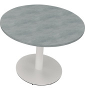 Besprechungstisch communication, 72cm (H), 100x100cm (BxT), rund, beton hell / wei&szlig;