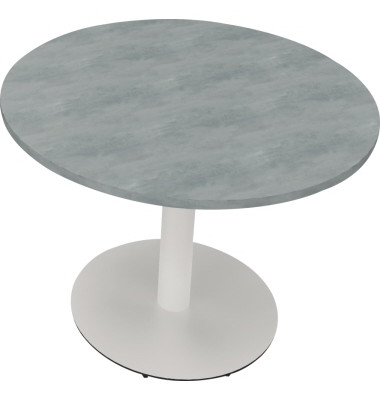 Besprechungstisch communication, 72cm (H), 100x100cm (BxT), rund, beton hell / wei&szlig;