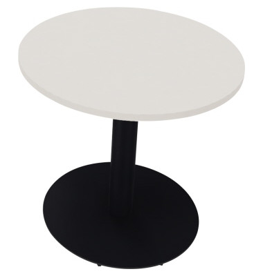 Besprechungstisch communication, 72cm (H), 80x80cm (BxT), rund, wei&szlig; / anthrazit metallic