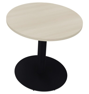 Besprechungstisch communication, 72cm (H), 80x80cm (BxT), rund, akazie hell / anthrazit metallic