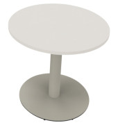 Besprechungstisch communication, 72cm (H), 80x80cm (BxT), rund, wei&szlig; / silber