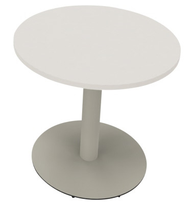 Besprechungstisch communication, 72cm (H), 80x80cm (BxT), rund, wei&szlig; / silber