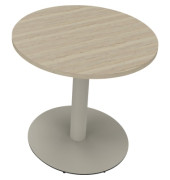 Besprechungstisch communication 810019571, 72cm (H), 80x80cm (BxT), rund, eiche natur / silber