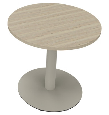 Besprechungstisch communication, 72cm (H), 80x80cm (BxT), rund, eiche natur / silber