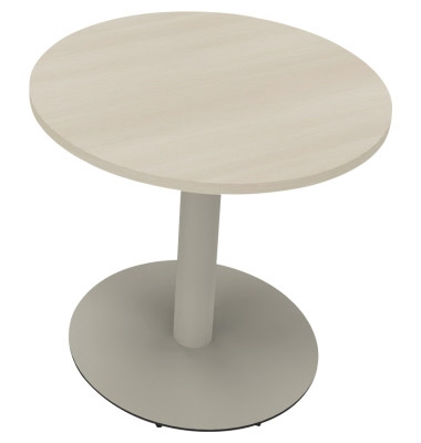 Besprechungstisch communication 810019572, 72cm (H), 80x80cm (BxT), rund, akazie hell / silber