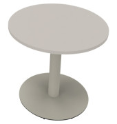 Besprechungstisch communication 810019581, 72cm (H), 80x80cm (BxT), rund, lichtgrau / silber