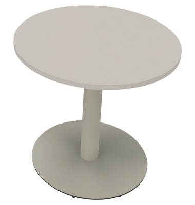 Besprechungstisch communication, 72cm (H), 80x80cm (BxT), rund, lichtgrau / silber