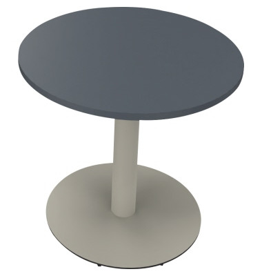 Besprechungstisch communication, 72cm (H), 80x80cm (BxT), rund, lavagrau / silber