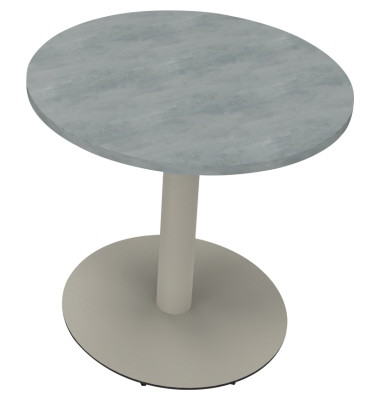Besprechungstisch communication 810019583, 72cm (H), 80x80cm (BxT), rund, beton hell / silber