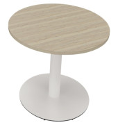 Besprechungstisch communication, 72cm (H), 80x80cm (BxT), rund, eiche natur / wei&szlig;