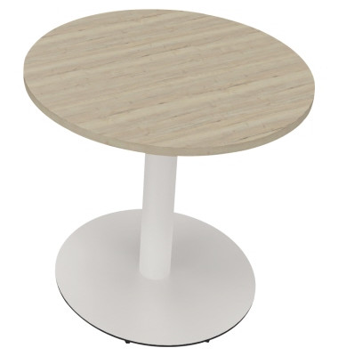 Besprechungstisch communication 810019671, 72cm (H), 80x80cm (BxT), rund, eiche natur / weiß