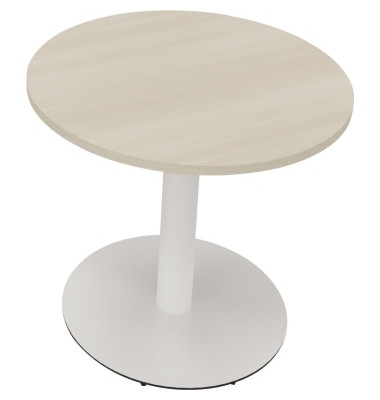 Besprechungstisch communication, 72cm (H), 80x80cm (BxT), rund, akazie hell / wei&szlig;