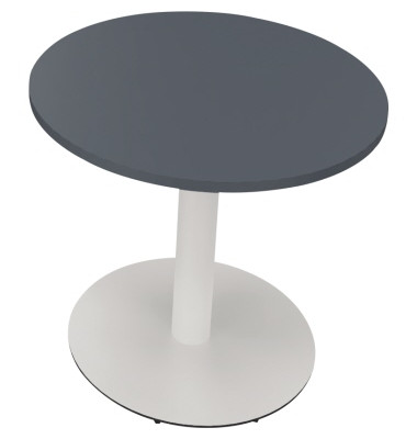 Besprechungstisch communication, 72cm (H), 80x80cm (BxT), rund, lavagrau / wei&szlig;