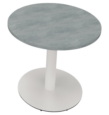 Besprechungstisch communication 810019683, 72cm (H), 80x80cm (BxT), rund, beton hell / weiß