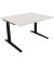 Schreibtisch All in One, manuell höhenverstellbar, 65-85cm (H), 120x100cm (BxT), rechteckig, weiß / anthrazit metallic