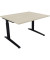 Schreibtisch All in One, manuell höhenverstellbar, 65-85cm (H), 120x100cm (BxT), rechteckig, akazie hell / anthrazit metallic