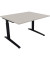 Schreibtisch All in One, manuell höhenverstellbar, 65-85cm (H), 120x100cm (BxT), rechteckig, lichtgrau / anthrazit metallic