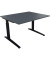 Schreibtisch All in One, manuell höhenverstellbar, 65-85cm (H), 120x100cm (BxT), rechteckig, lavagrau / anthrazit metallic