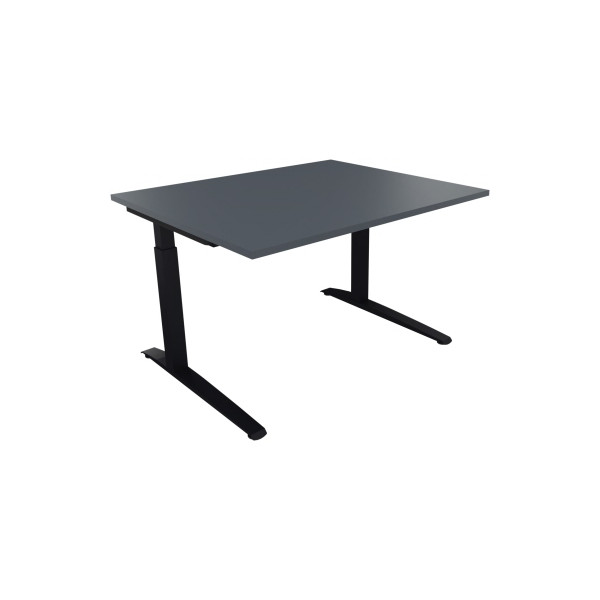 4003969071131 - Schreibtisch All in One 810021482 manuell höhenverstellbar 65-85cm (H) 120x100cm (BxT) rechteckig lavagrau   anthrazitmetall