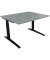Schreibtisch All in One, manuell höhenverstellbar, 65-85cm (H), 120x100cm (BxT), rechteckig, beton hell / anthrazit metallic