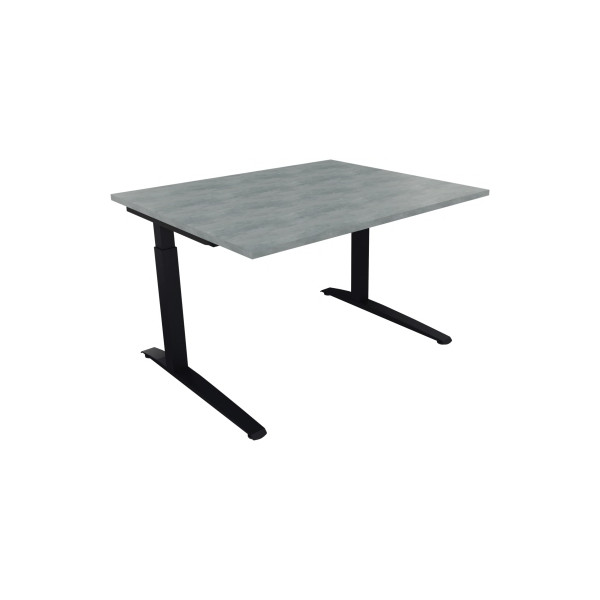 4003969071193 - Schreibtisch All in One 810021483 manuell höhenverstellbar 65-85cm (H) 120x100cm (BxT) rechteckig beton hell   anthrazitmeta