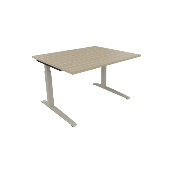 4003969071063 - Schreibtisch All in One 810021571 manuell höhenverstellbar 65-85cm (H) 120x100cm (BxT) rechteckig eiche natur   silberalumin