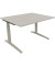 Schreibtisch All in One, manuell höhenverstellbar, 65-85cm (H), 120x100cm (BxT), rechteckig, lichtgrau / silberaluminium