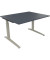 Schreibtisch All in One, manuell höhenverstellbar, 65-85cm (H), 120x100cm (BxT), rechteckig, lavagrau / silberaluminium