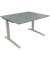 Schreibtisch All in One, manuell höhenverstellbar, 65-85cm (H), 120x100cm (BxT), rechteckig, beton hell / silberaluminium