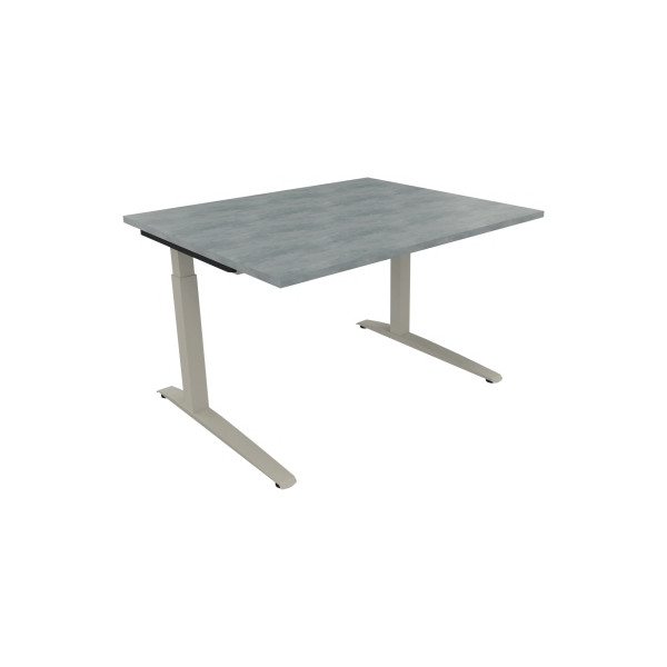 4003969071148 - Schreibtisch All in One 810021583 manuell höhenverstellbar 65-85cm (H) 120x100cm (BxT) rechteckig beton hell   silberalumini
