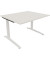 Schreibtisch All in One, manuell höhenverstellbar, 65-85cm (H), 120x100cm (BxT), rechteckig, weiß / weiß