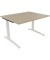 Schreibtisch All in One, manuell höhenverstellbar, 65-85cm (H), 120x100cm (BxT), rechteckig, eiche natur / weiß