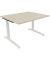 Schreibtisch All in One, manuell höhenverstellbar, 65-85cm (H), 120x100cm (BxT), rechteckig, akazie hell / weiß