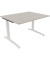 Schreibtisch All in One, manuell h&ouml;henverstellbar, 65-85cm (H), 120x100cm (BxT), rechteckig, lichtgrau / wei&szlig;