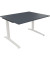 Schreibtisch All in One, manuell höhenverstellbar, 65-85cm (H), 120x100cm (BxT), rechteckig, lavagrau / weiß