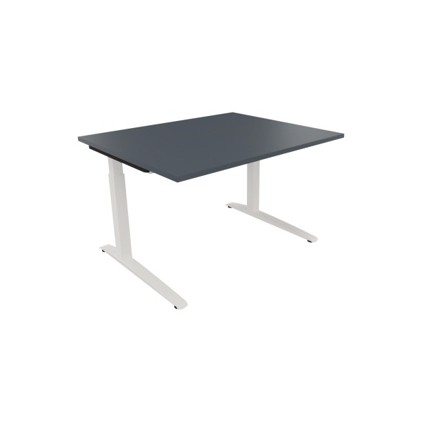 4003969071216 - Schreibtisch All in One 810021682 manuell höhenverstellbar 65-85cm (H) 120x100cm (BxT) rechteckig lavagrau   verkehrsweiß 4
