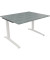 Schreibtisch All in One, manuell höhenverstellbar, 65-85cm (H), 120x100cm (BxT), rechteckig, beton hell / weiß