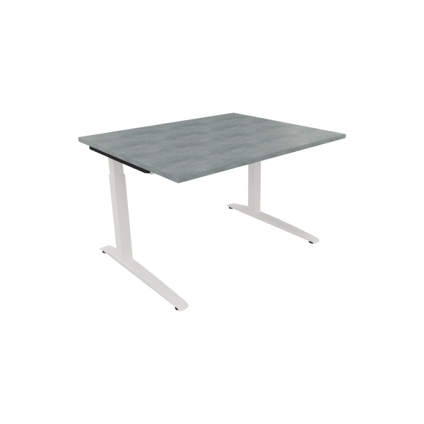 4003969071155 - Schreibtisch All in One 810021683 manuell höhenverstellbar 65-85cm (H) 120x100cm (BxT) rechteckig beton hell   verkehrsweiß