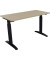Schreibtisch All in One, manuell höhenverstellbar, 65-85cm (H), 120x60cm (BxT), rechteckig, eiche natur / anthrazit metallic