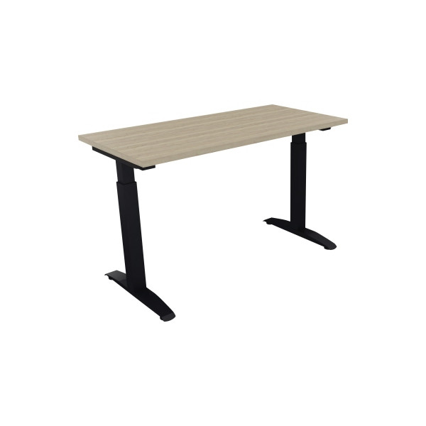 4003969070912 - Schreibtisch All in One 810021771 manuell höhenverstellbar 65-85cm (H) 120x60cm (BxT) rechteckig eiche natur   anthrazit met