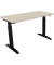 Schreibtisch All in One, manuell höhenverstellbar, 65-85cm (H), 120x60cm (BxT), rechteckig, akazie hell / anthrazit metallic