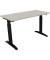 Schreibtisch All in One, manuell höhenverstellbar, 65-85cm (H), 120x60cm (BxT), rechteckig, lichtgrau / anthrazit metallic