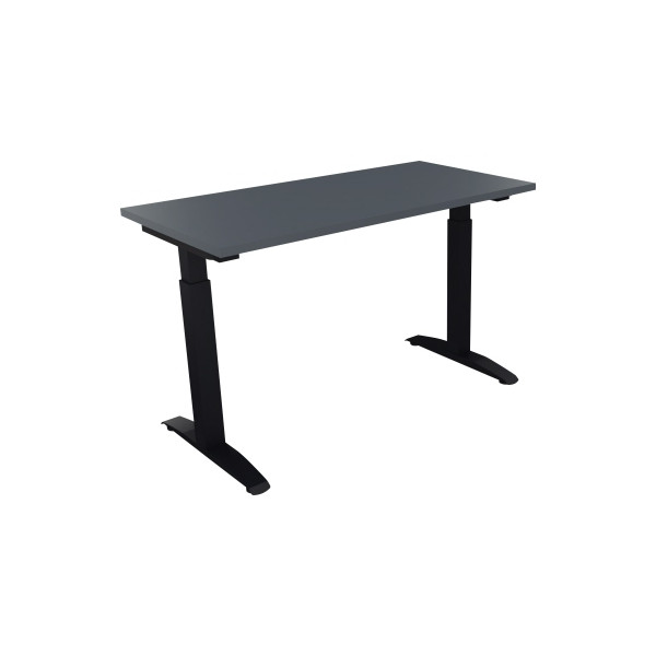 4003969070943 - Schreibtisch All in One 810021782 manuell höhenverstellbar 65-85cm (H) 120x60cm (BxT) rechteckig lavagrau   anthrazit metall