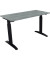 Schreibtisch All in One, manuell höhenverstellbar, 65-85cm (H), 120x60cm (BxT), rechteckig, beton hell / anthrazit metallic