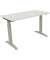 Schreibtisch All in One, manuell höhenverstellbar, 65-85cm (H), 120x60cm (BxT), rechteckig, weiß / silberaluminium