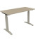Schreibtisch All in One, manuell höhenverstellbar, 65-85cm (H), 120x60cm (BxT), rechteckig, eiche natur / silberaluminium