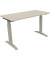 Schreibtisch All in One, manuell höhenverstellbar, 65-85cm (H), 120x60cm (BxT), rechteckig, akazie hell / silberaluminium