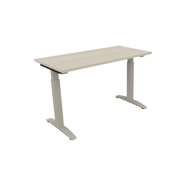 4003969070981 - Schreibtisch All in One 810021872 manuell höhenverstellbar 65-85cm (H) 120x60cm (BxT) rechteckig akazie hell   silberalumini