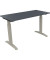 Schreibtisch All in One, manuell höhenverstellbar, 65-85cm (H), 120x60cm (BxT), rechteckig, lavagrau / silberaluminium